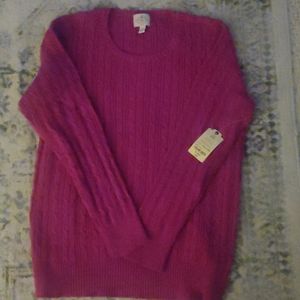 Cable knit pink sweater